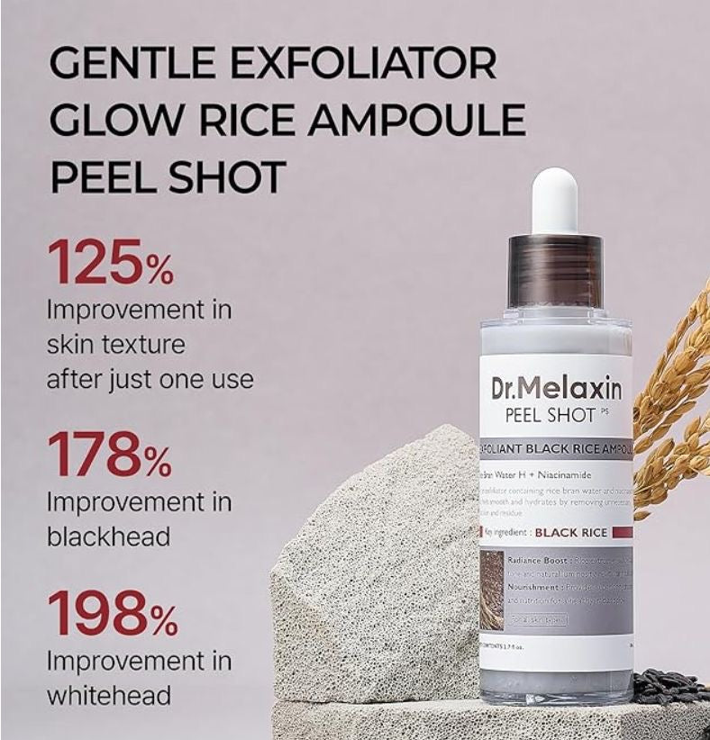 Dr. Melaxin Peel Shot Exfoliant Ampoule Rice & Black Rice 80ml