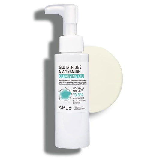 APLB Cleansing Oil with Glutathione and Niacinamide, 105ml bottle.