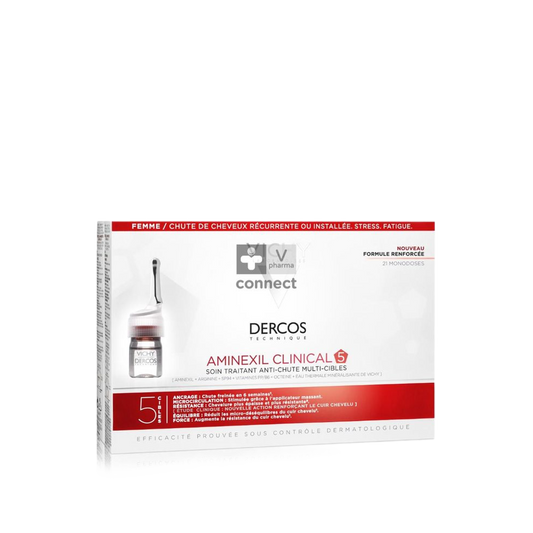 Vichy Dercos Aminexil Clinical 5 Anti-Hair Fall Treatment 12Amp x 6Ml